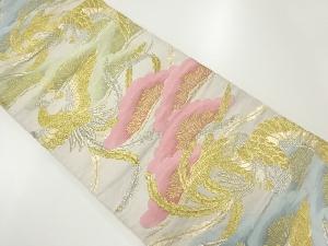 アンティーク　雲に鳳凰・松模様織出し袋帯（材料）